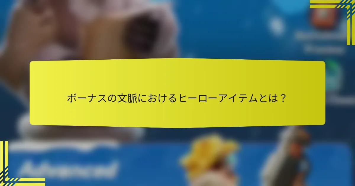 ボーナスの文脈におけるヒーローアイテムとは？